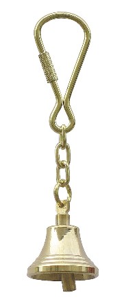 Keychain - brass bell edge and functional - marine decoration