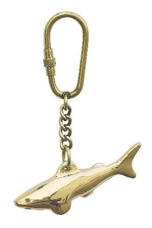Keychain - Shark brass - marine decoration